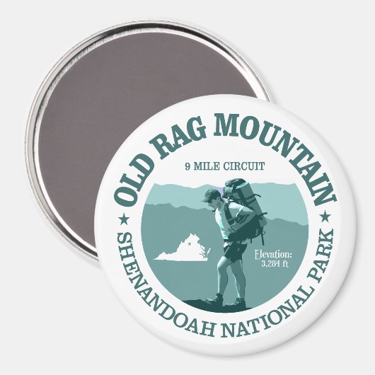 Old Rag Mountain (rd) Magneet (Voorkant / Achterkant)