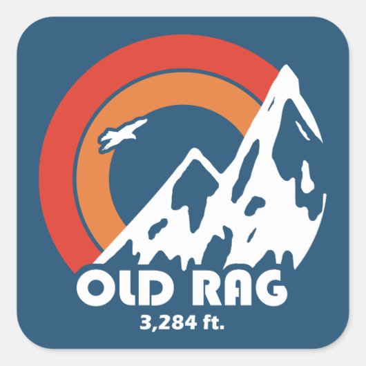 Old Rag Mountain Sun Eagle Vierkante Sticker (Voorkant)
