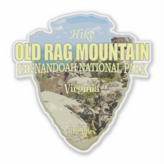 Old Rag Mtn (pijlpunt) Sticker (Voorkant)