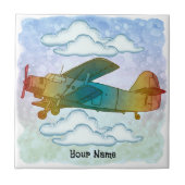 Old Rainbow Plane Tegeltje (Voorkant)