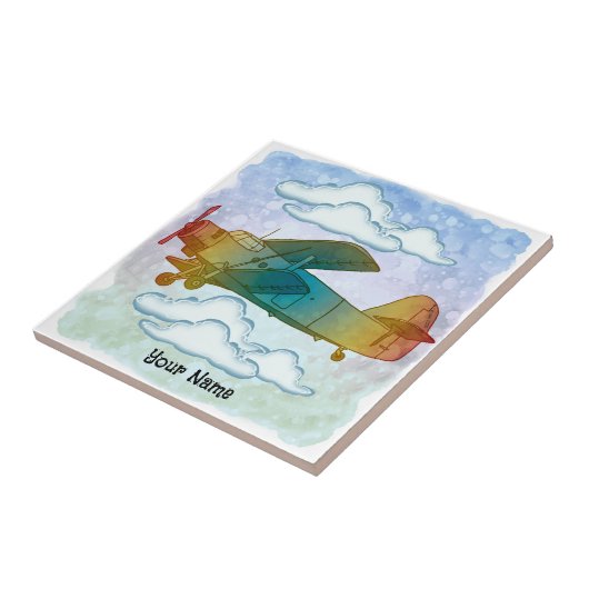 Old Rainbow Plane Tegeltje (Zijkant)