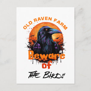 Old Raven Boerderij Pas op voor de vogels Spooky Briefkaart