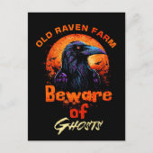 Old Raven Spooky Halloween Briefkaart (Voorkant)