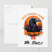 Old Raven Spooky Halloween Briefkaart (Voorkant / Achterkant)
