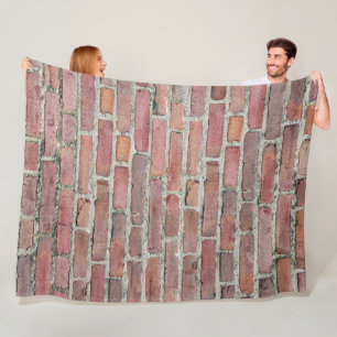 Old Red Brick Wall Fleece Deken
