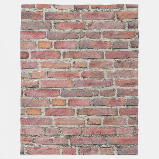 Old Red Brick Wall Fleece Deken (Voorkant)