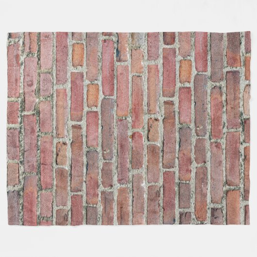 Old Red Brick Wall Fleece Deken (Voorkant (Horizontaal))
