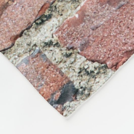 Old Red Brick Wall Fleece Deken (Hoek)