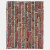 Old Red Brick Wall Fleece Deken (Voorkant)
