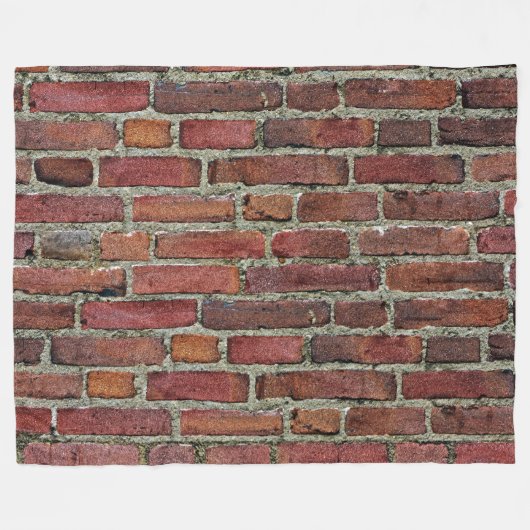 Old Red Brick Wall Fleece Deken (Voorkant (Horizontaal))