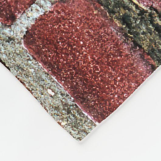 Old Red Brick Wall Fleece Deken (Hoek)