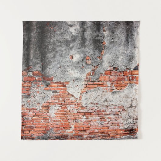 Old red brick wall rough of old temple in Ayutthay Wandkleed (Voorkant)