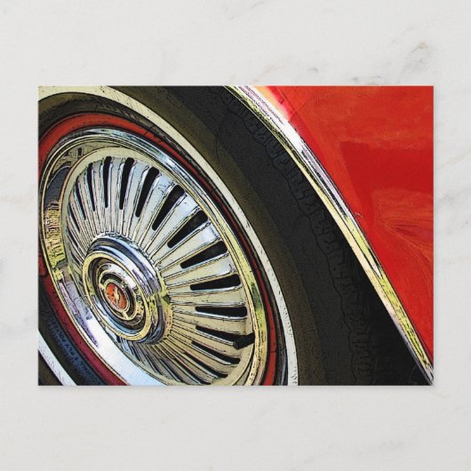 Old Red Classic    CarHubcap Tire - Briefkaart (Voorkant)