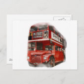Old Red London Bus Briefkaart (Voorkant / Achterkant)