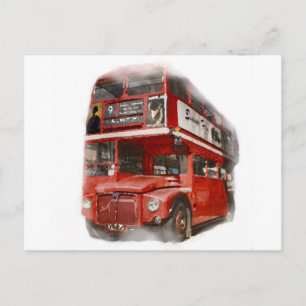 Old Red London Bus Briefkaart