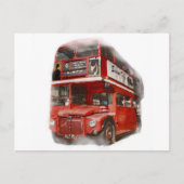 Old Red London Bus Briefkaart (Voorkant)