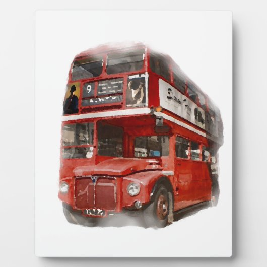 Old Red London Bus Fotoplaat (Voorkant)