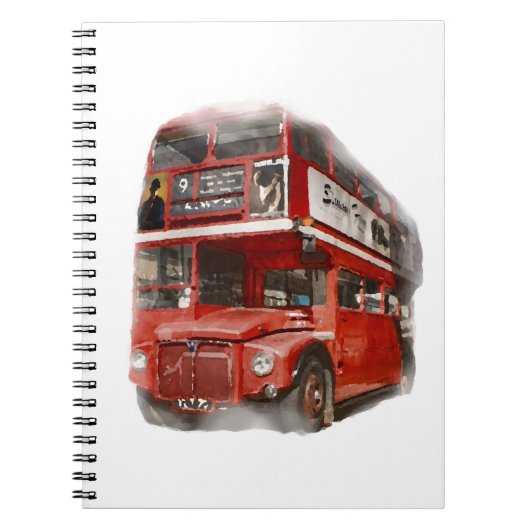 Old Red London Bus Notitieboek (Voorkant)