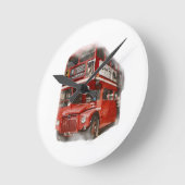 Old Red London Bus Ronde Klok (Hoek)