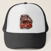 Old Red London Bus Trucker Pet (Voorkant)