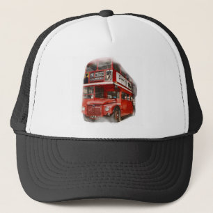 Old Red London Bus Trucker Pet