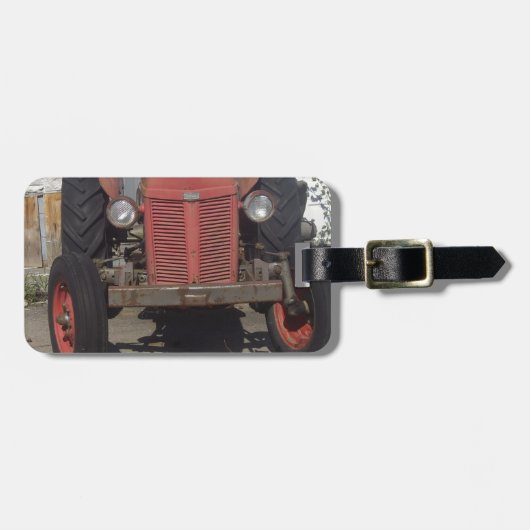 Old Red Tractor Bagagelabel (Voorkant horizontaal)