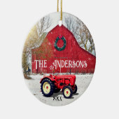 Old Red Tractor-keramisch Ornament (Rechts)