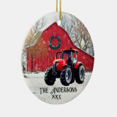 Old Red Tractor-keramisch Ornament (Rechts)