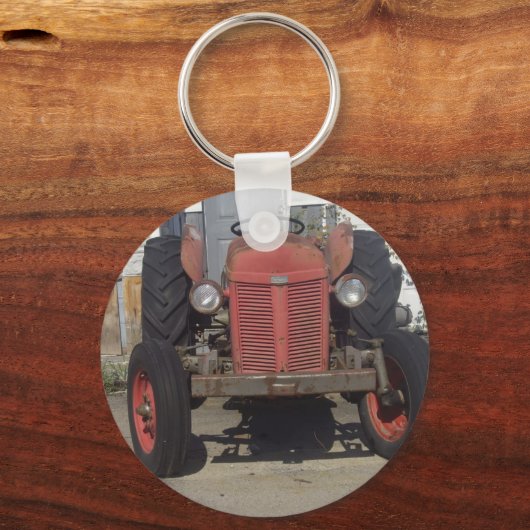Old Red Tractor Sleutelhanger (Voorkant)