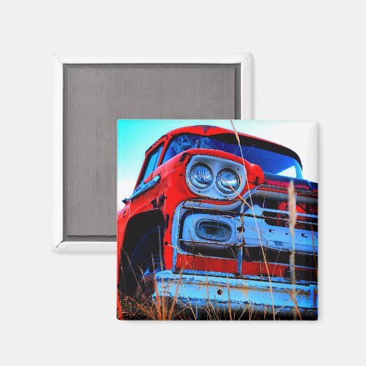 Old Red Truck Magneet (Voorkant / Achterkant)