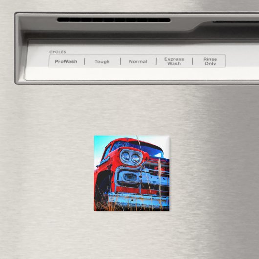 Old Red Truck Magneet (Insitu (Vaatwasser))