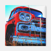Old Red Truck Magneet (Voorkant)