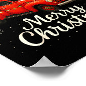 Old Red Truck Santa Hat Xmas Tree Merry Christmas  Poster (Hoek)