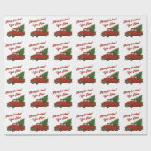 Old red truck with Christmas tree custom Cadeaupapier (Vlak)