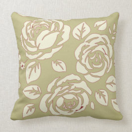 Old Retro Floral Bleek-Red Kussen