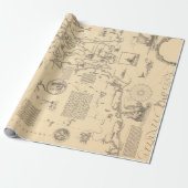 Old Rhode Island Pictorial Map (1925) Cadeaupapier (Uitgerold)