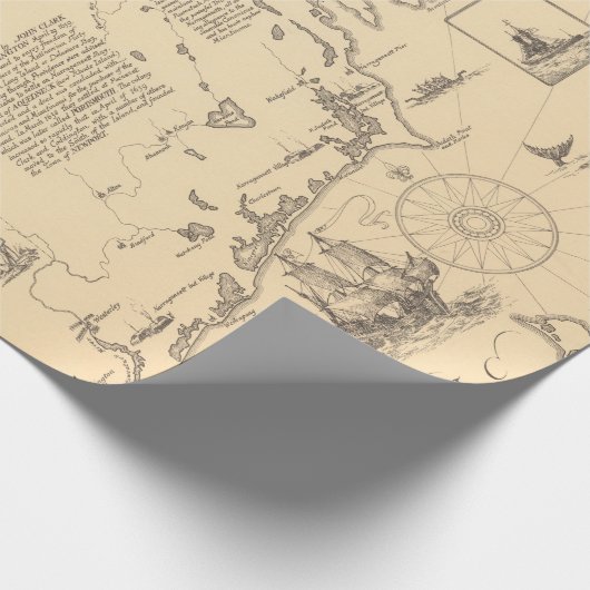 Old Rhode Island Pictorial Map (1925) Cadeaupapier (Hoek)