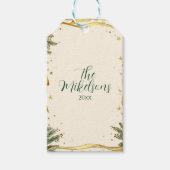 Old Ribbon Rustic Christmas Party Cadeaulabel (Voorkant)