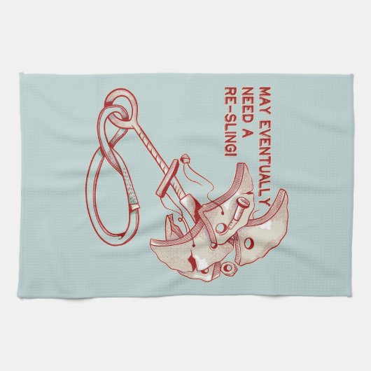 Old Rock klimmen cam grappig Theedoek (Horizontaal)