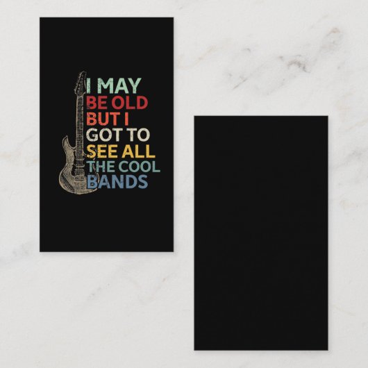 Old Rock Music Band Lover Guitar Musician Visitekaartje (Voorkant / Achterkant)