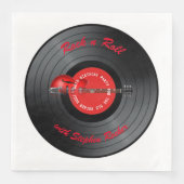 Old Rocker Dude Gitaar Record Verjaardagsfeestje Servet (Voorkant)