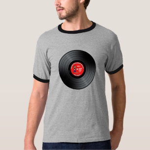 Old Rocker guy Vinyl Record T-Shirt
