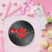 Old Rocker Man Guitar Record 50th Birthday Party Papieren Bordje (Feest)