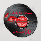 Old Rocker Man Guitar Record 60th Birthday Party Kaart (Voorkant / Achterkant)