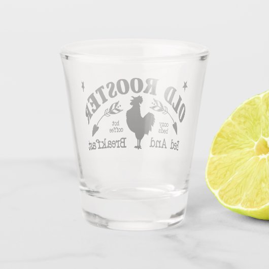Old Rooster Shot Glas (Achterkant)