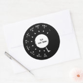 Old Rotary Phone Dial, edit phone number, Classic  Ronde Sticker (Envelop)