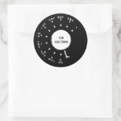 Old Rotary Phone Dial, edit phone number, Classic  Ronde Sticker (Tas)