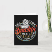 Old Row Smokin' Meats and Clapping Cheeks Funny BB Kaart (Voorkant)
