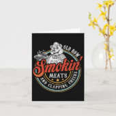 Old Row Smokin' Meats and Clapping Cheeks Funny BB Kaart (Gele Bloem)
