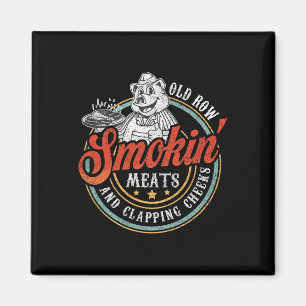 Old Row Smokin' Meats and Clapping Cheeks Funny BB Magneet